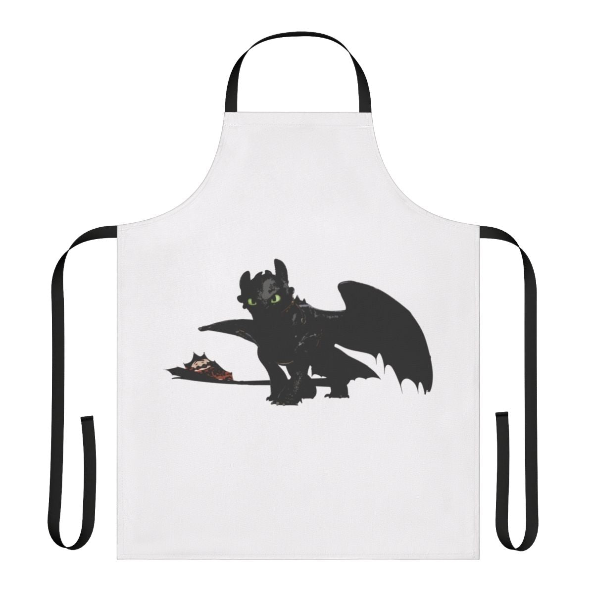 Toothless the dragon from How to Train Your Dragon cartoon wearing an apron