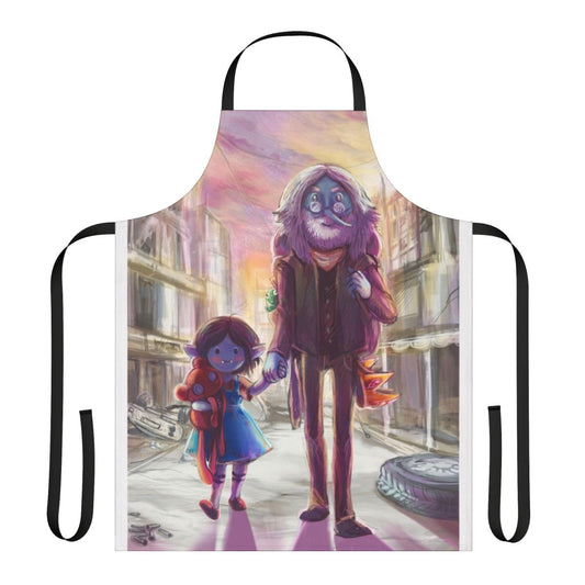 Cartoon-inspired apron featuring characters from the popular TV show Adventure Time