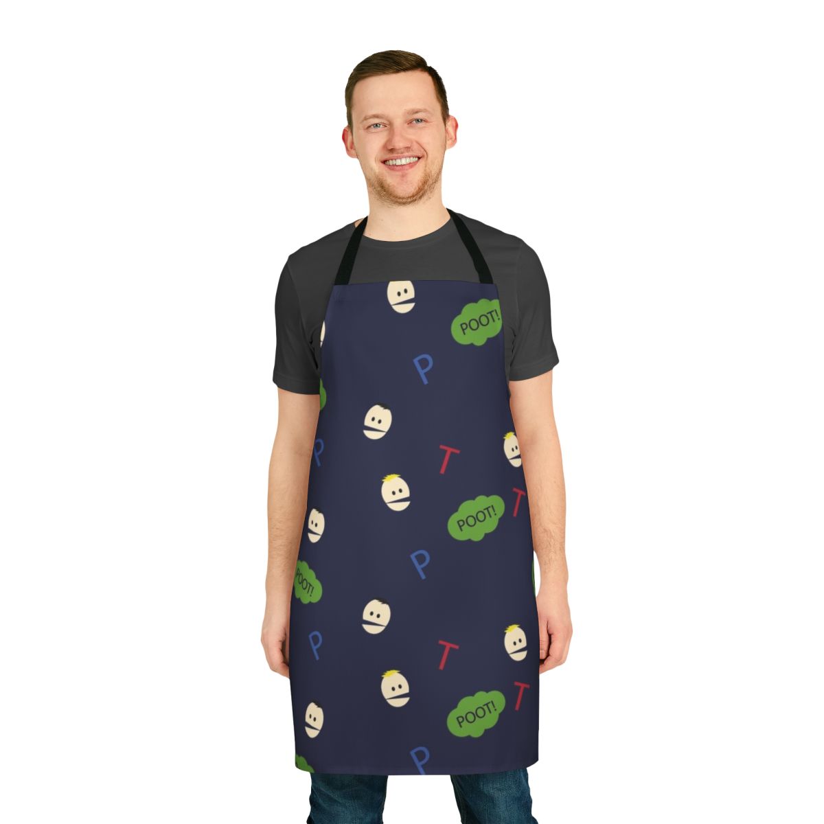 South Park themed apron with cartoon characters Terrance and Phillip