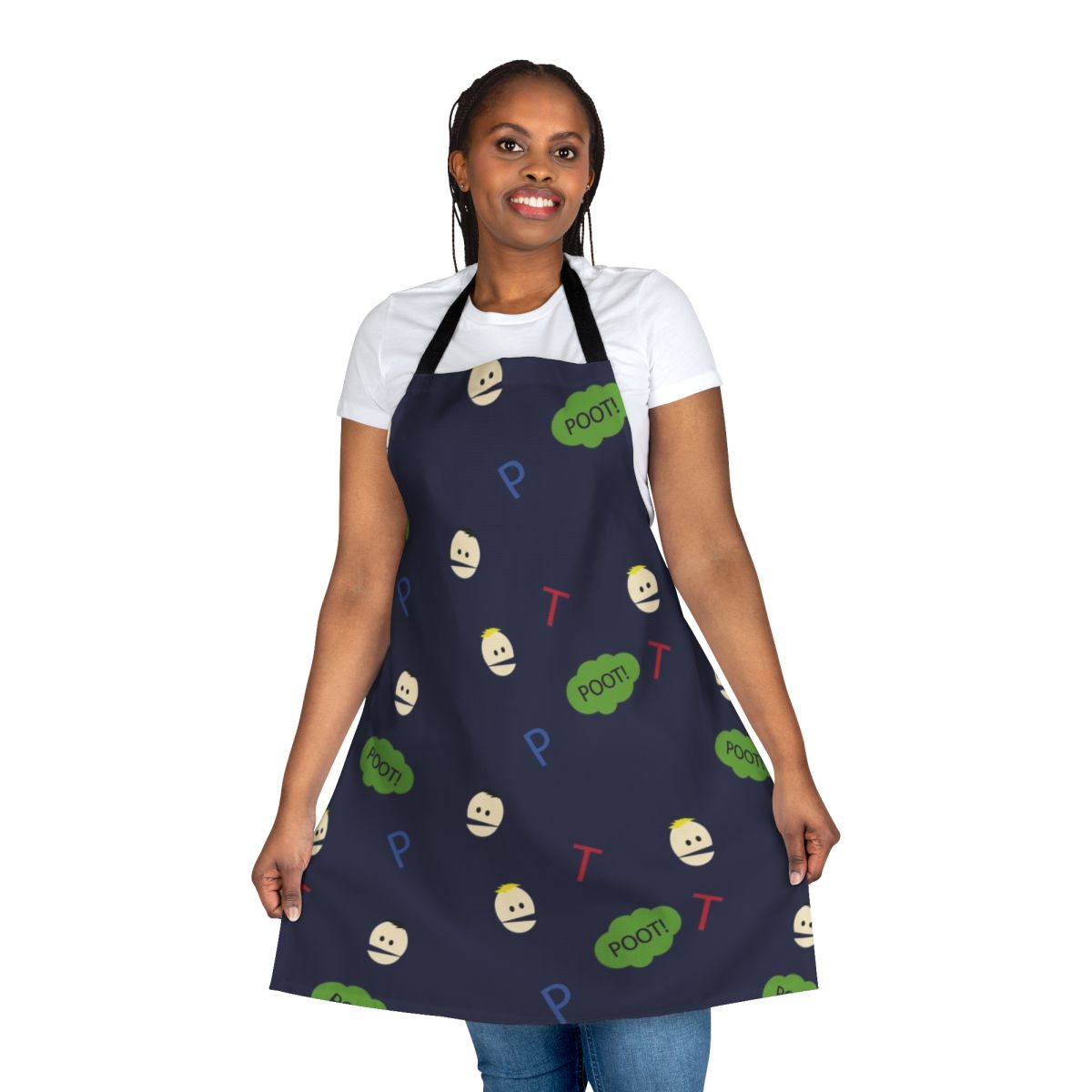South Park themed apron with cartoon characters Terrance and Phillip