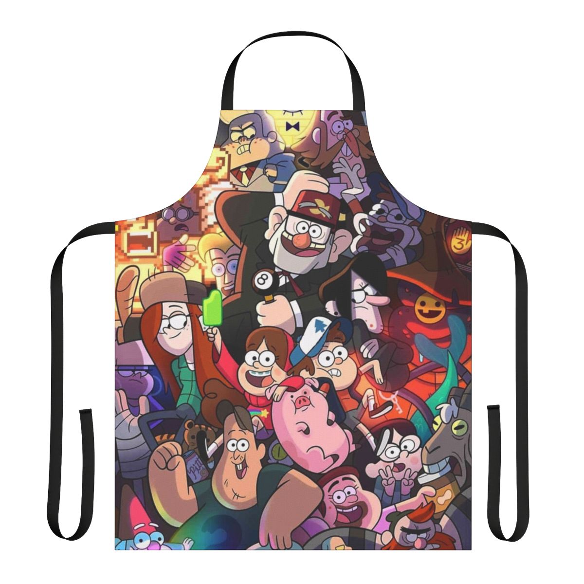Gravity Falls-themed apron featuring characters Dipper and Waddles the pig