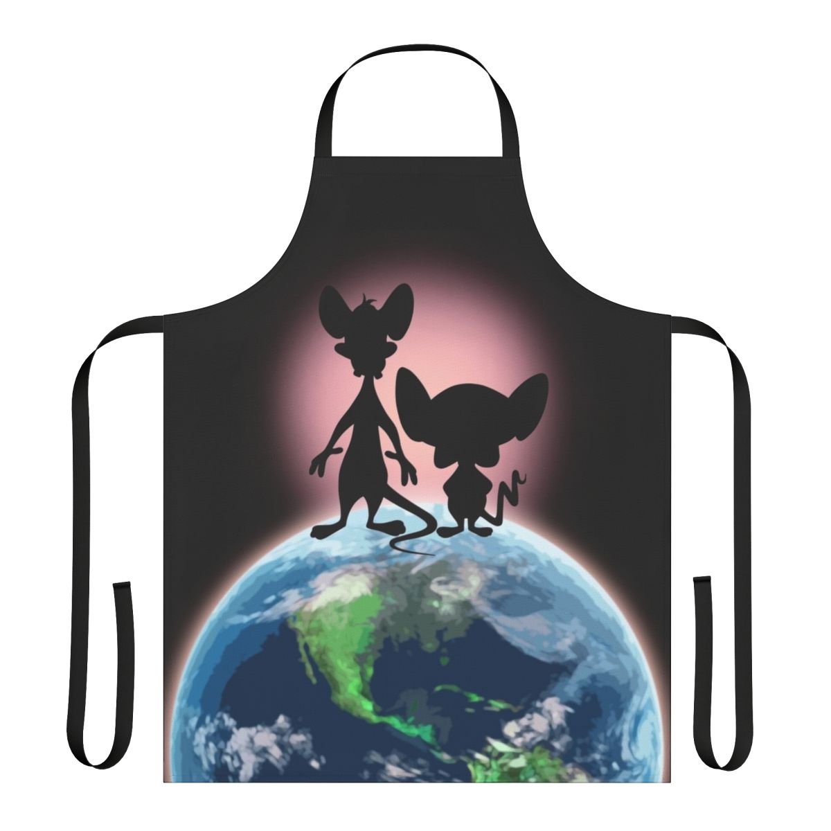 Cartoon-inspired novelty apron featuring Pinky and the Brain characters