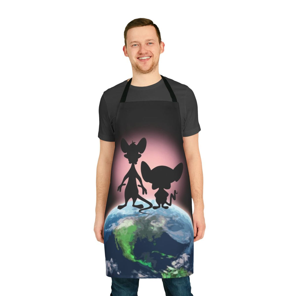 Cartoon-inspired novelty apron featuring Pinky and the Brain characters