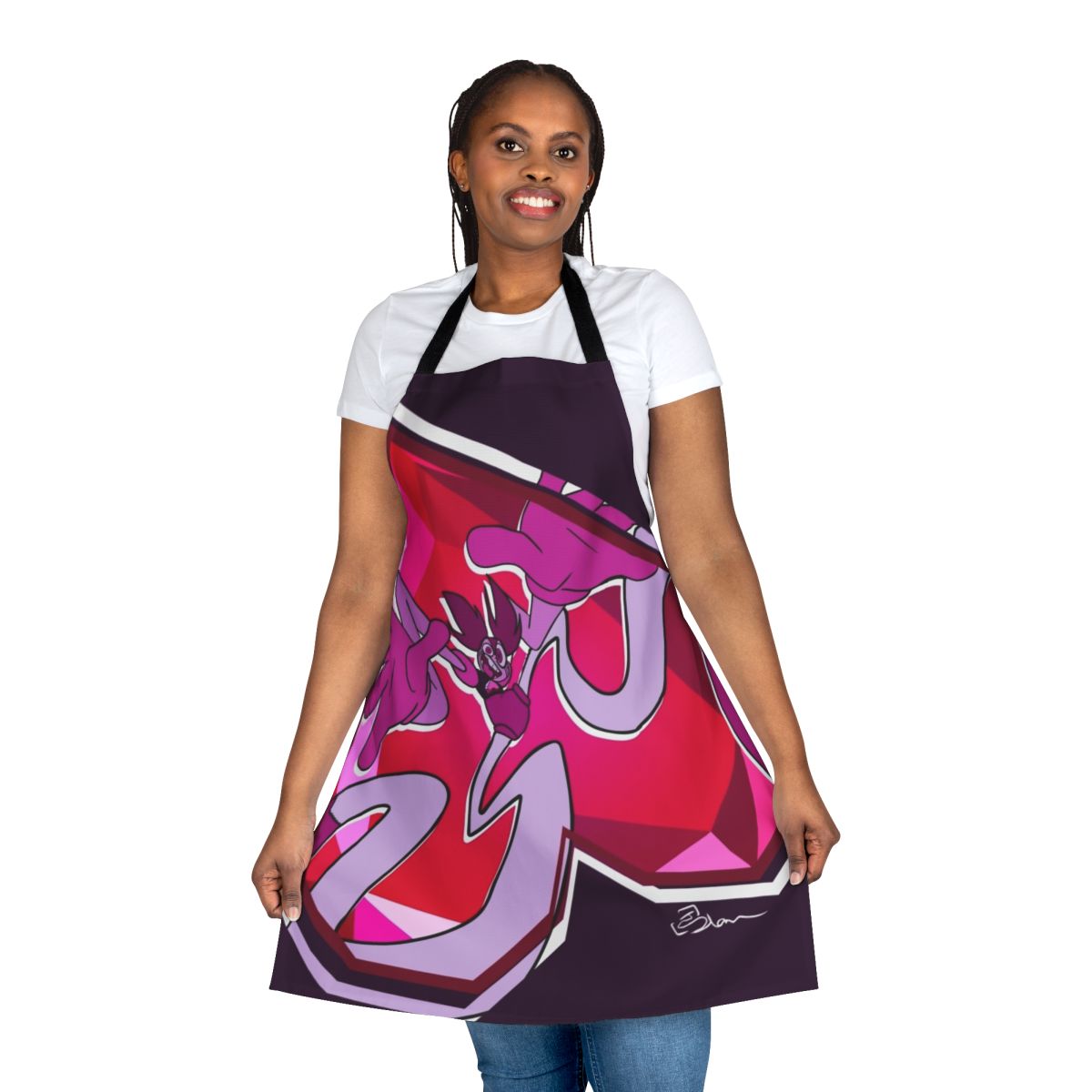 Cartoon kitchen apron with characters from the Steven Universe TV series