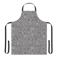 Cartoon microbes pattern printed on a grey or gray apron