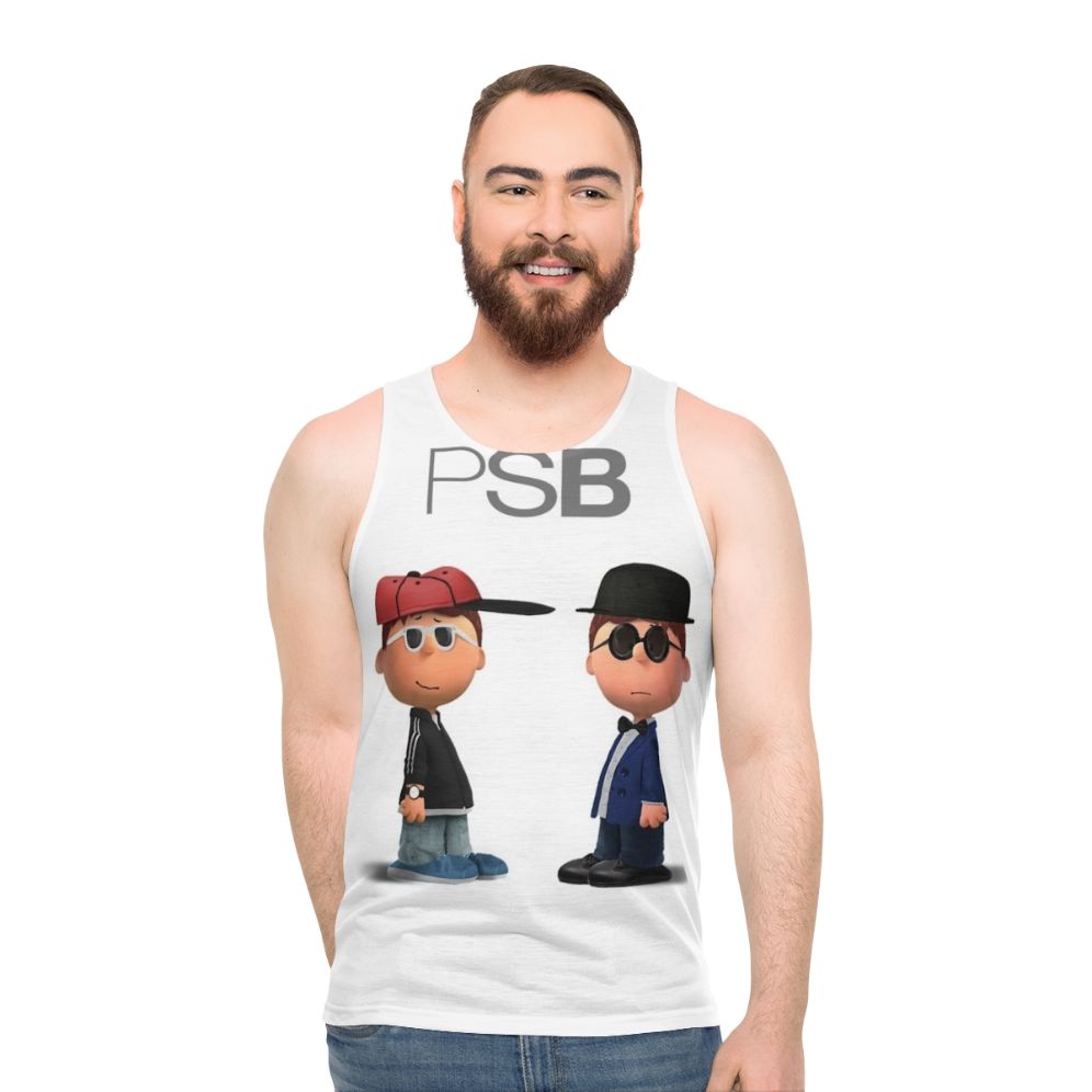 Cartoon Unisex Tank Top featuring the Pet Shop Boys 80s Synthpop Logo