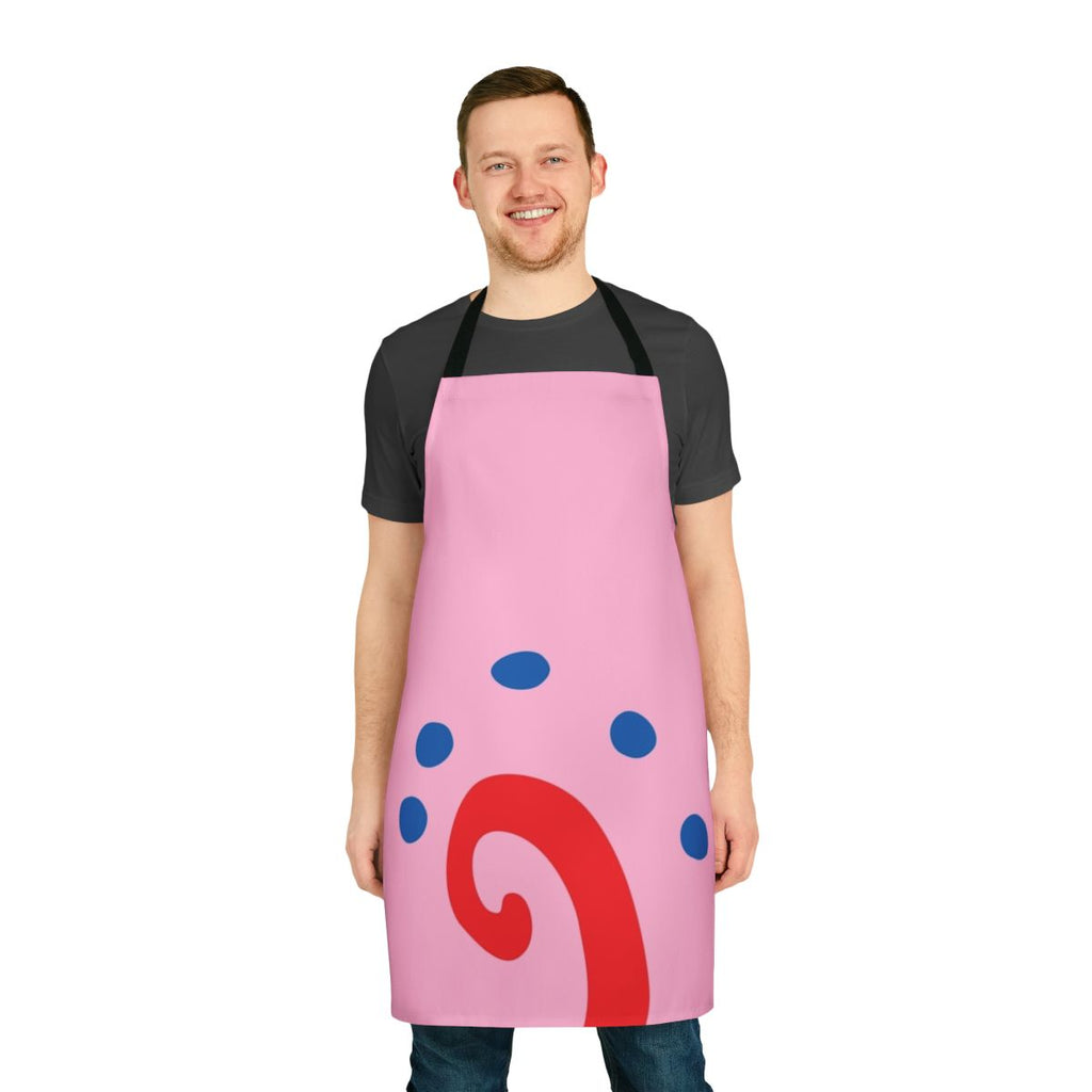 Cartoon-inspired kitchen apron featuring the character Gary the Snail from Spongebob Squarepants.