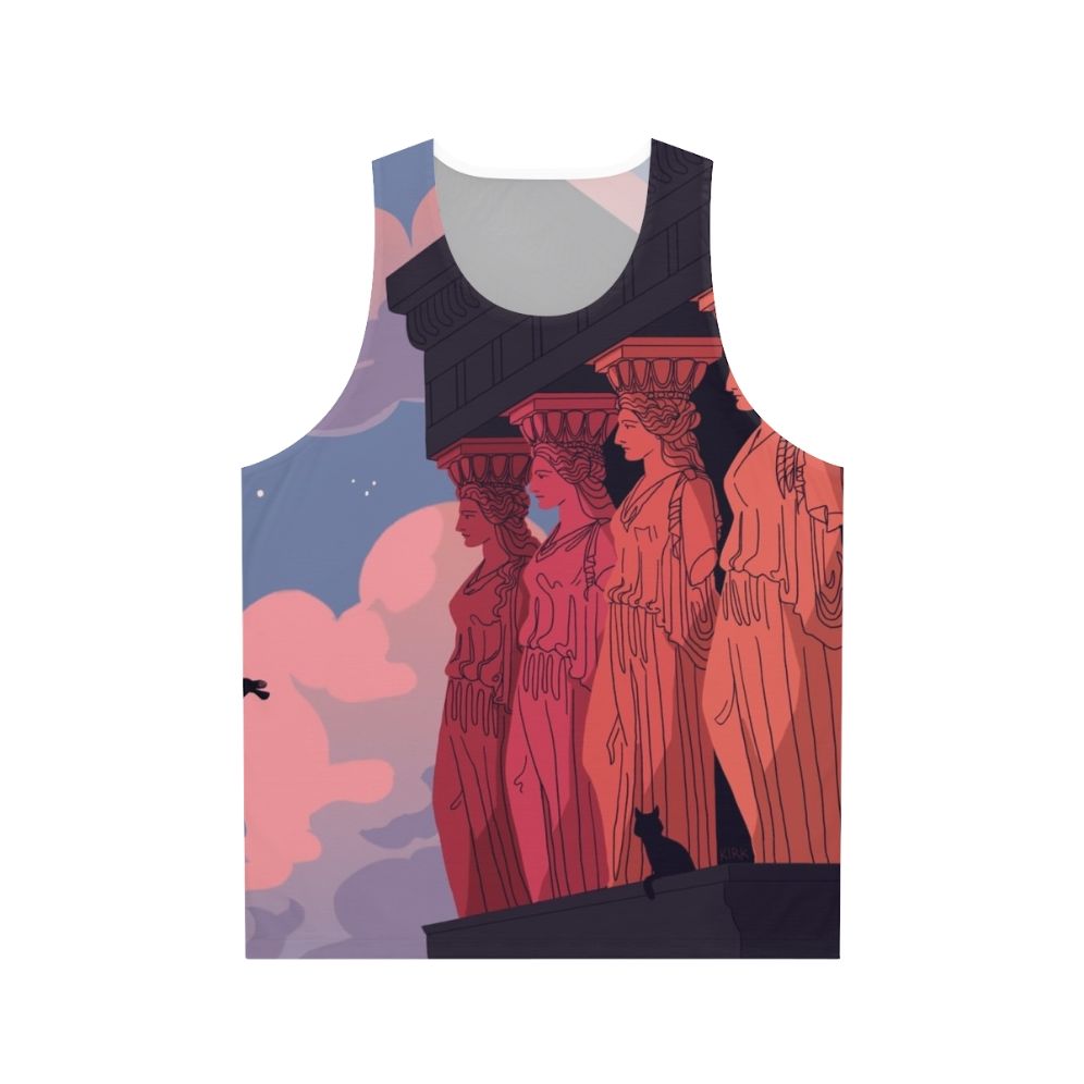 Caryatids at Dusk Unisex Greek Art Tank Top