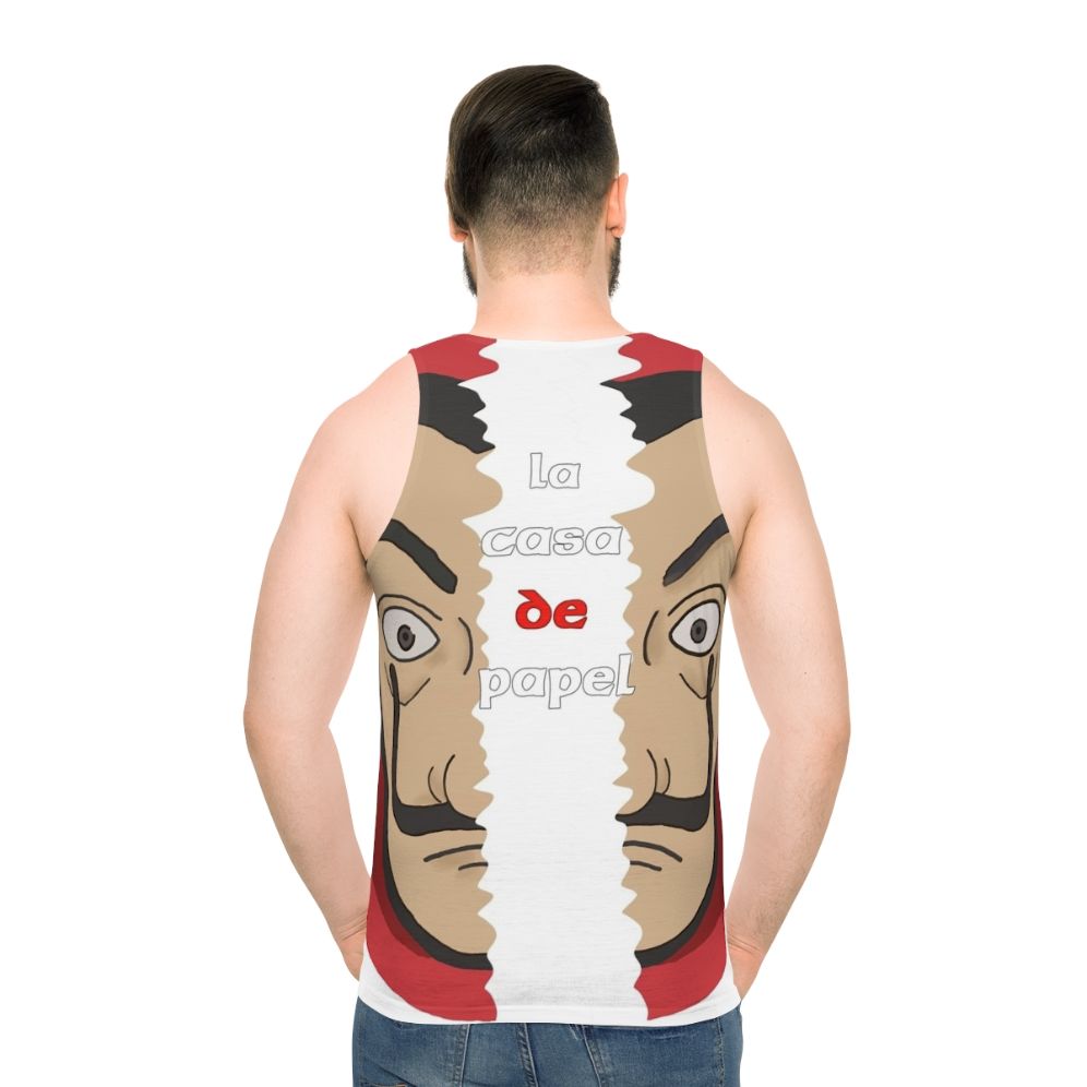 Casa De Papel Unisex Tank Top with Salvador Dali Drawing