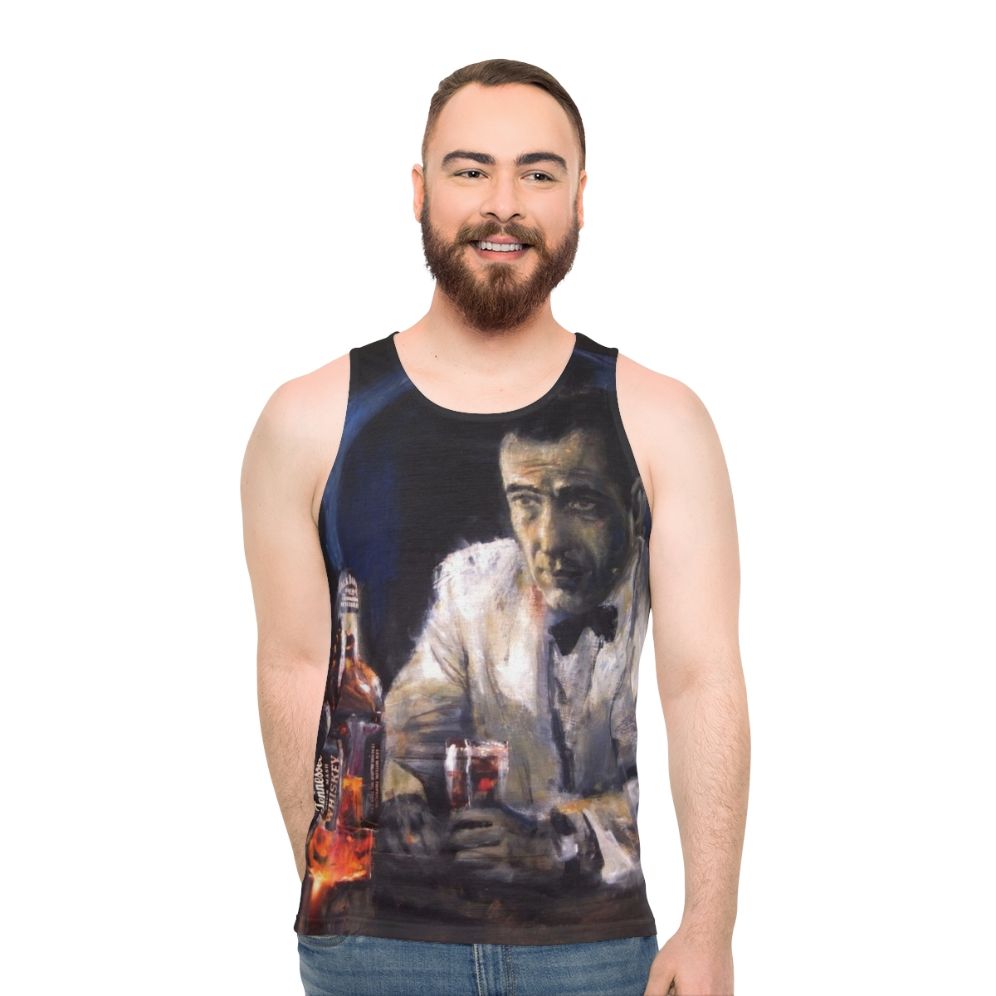 Unisex tank top featuring classic Casablanca movie imagery