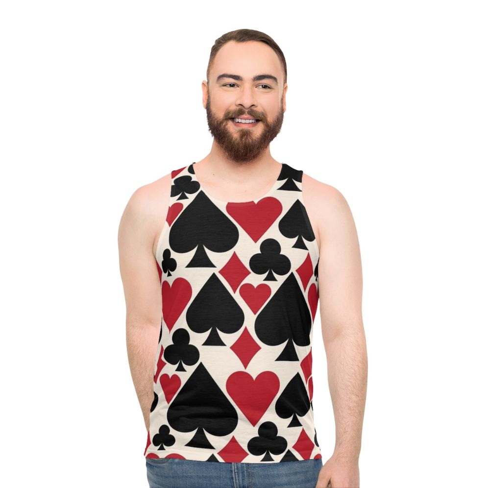 Unisex casino and poker themed tank top