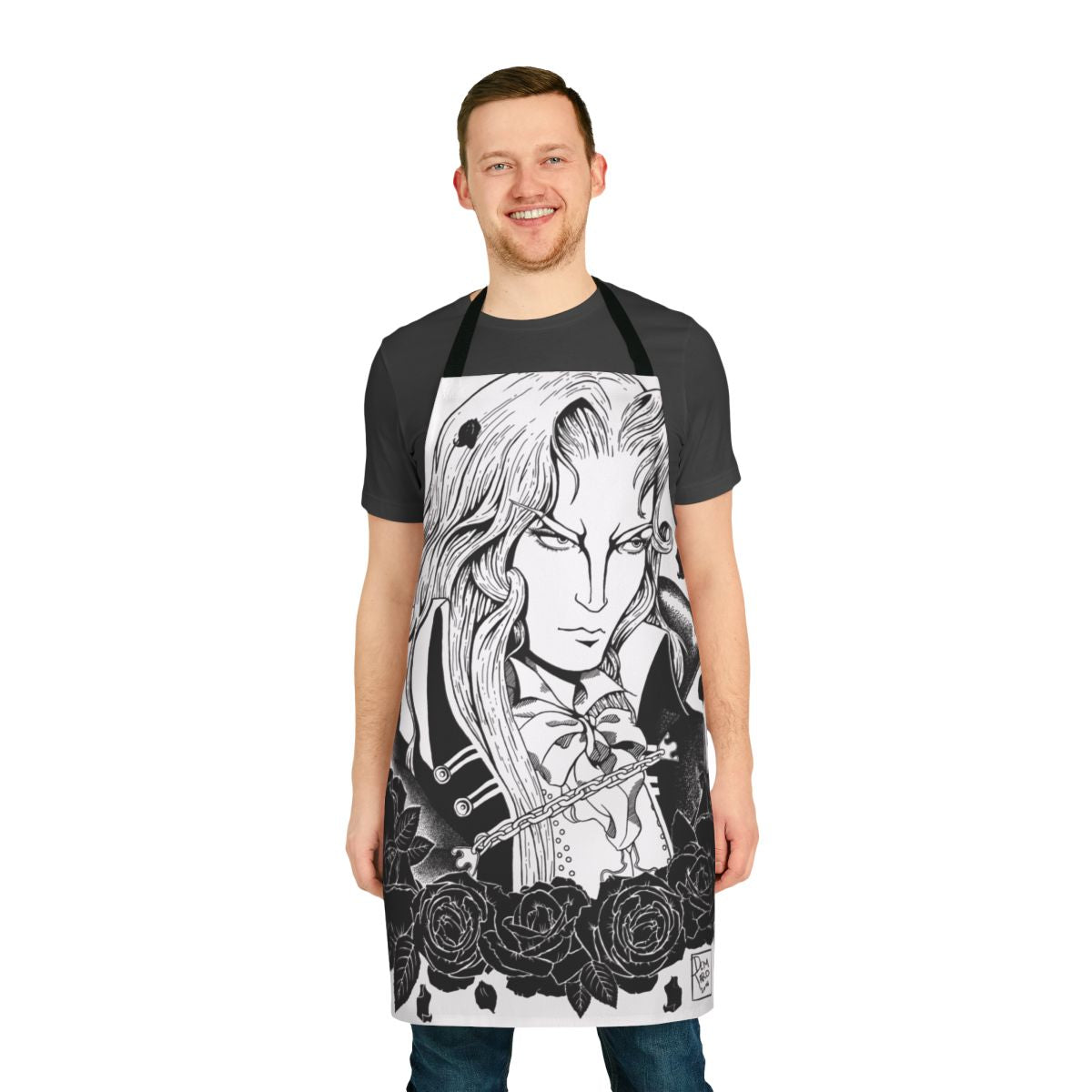 Castlevania Alucard-themed apron with character design
