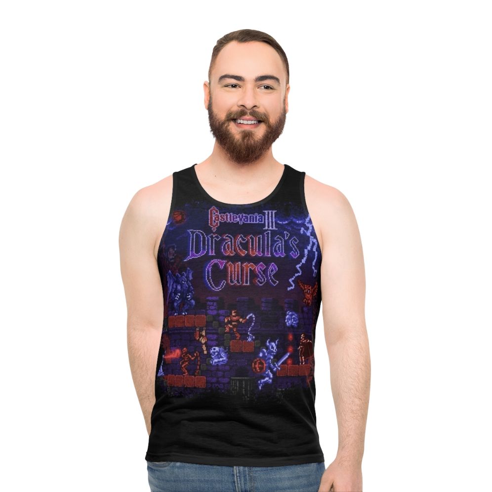 Castlevania Dracula's Castle Pixel Art Unisex Tank Top