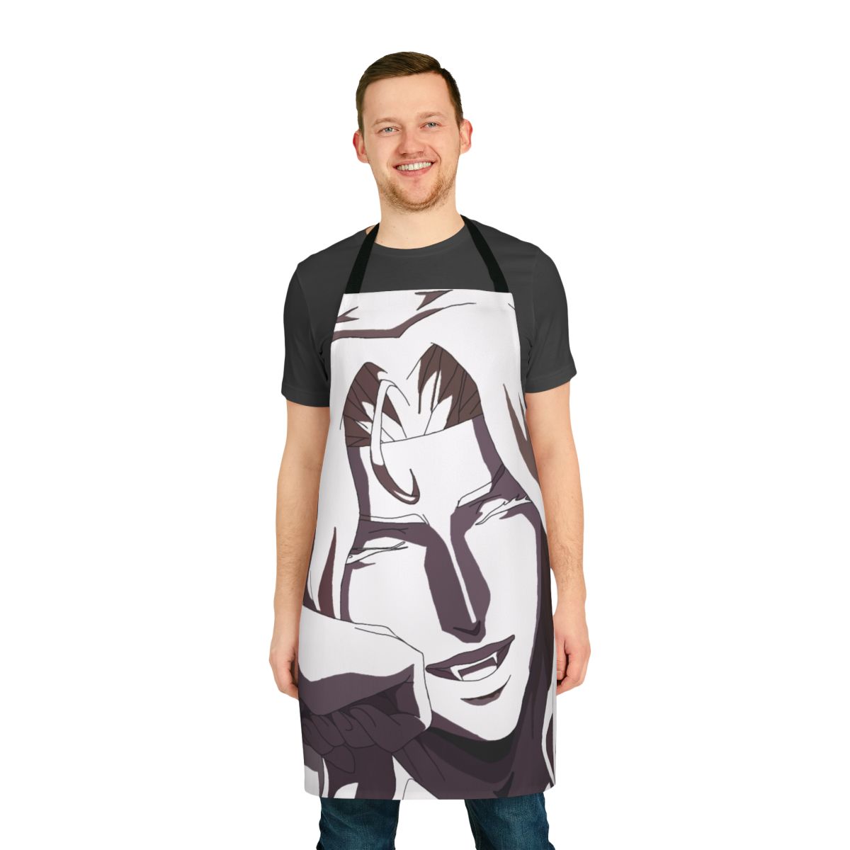 Castlevania-themed apron featuring the character Alucard from the Netflix series