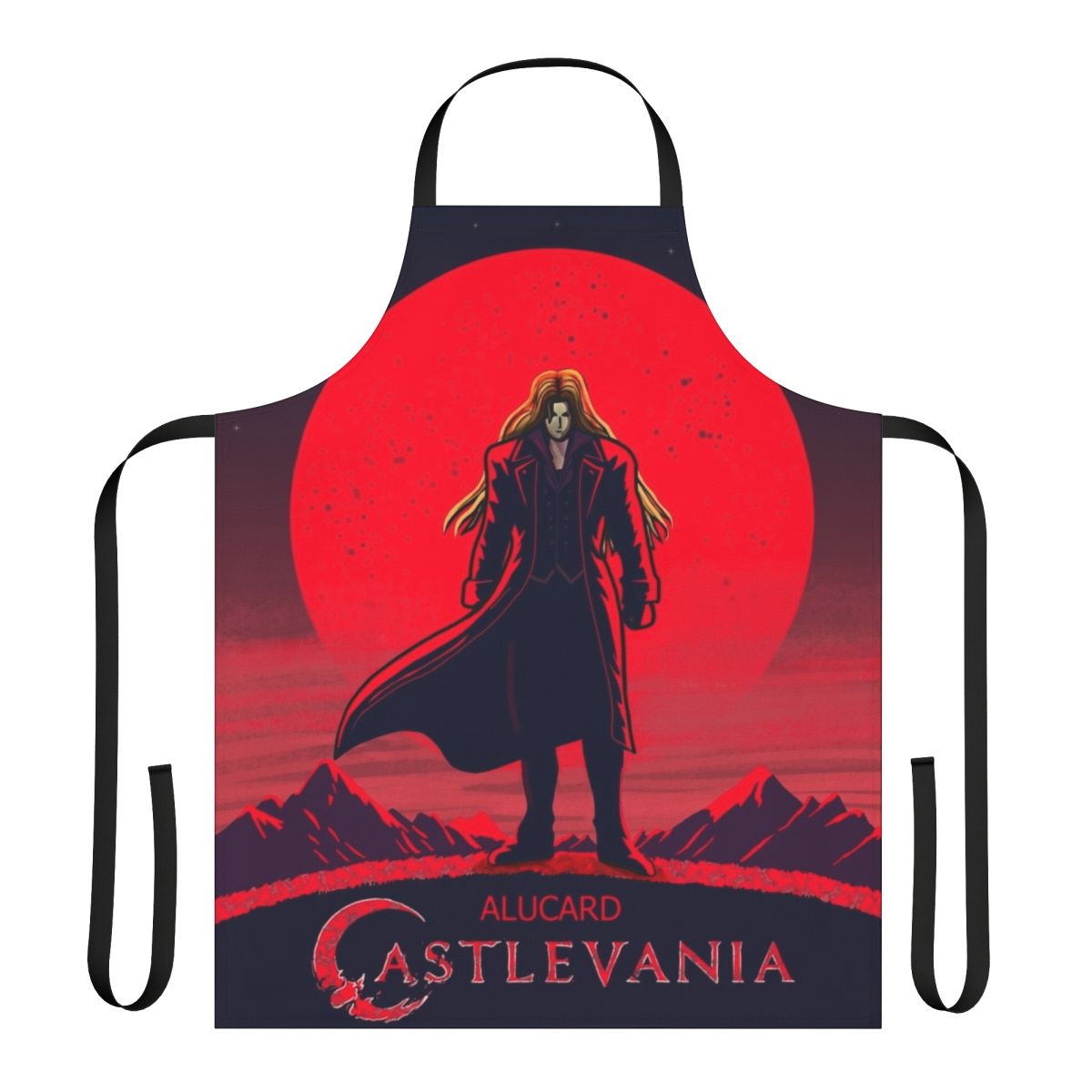 Castlevania-themed apron featuring Alucard, the iconic vampire from the Netflix series