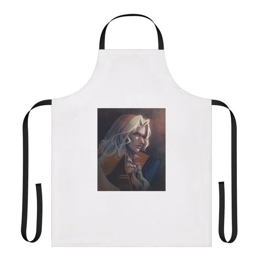 Castlevania-themed apron featuring a portrait of the dhampir Alucard