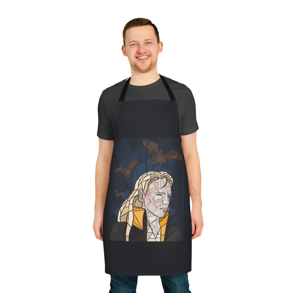 Castlevania-inspired apron featuring Alucard Tepes design