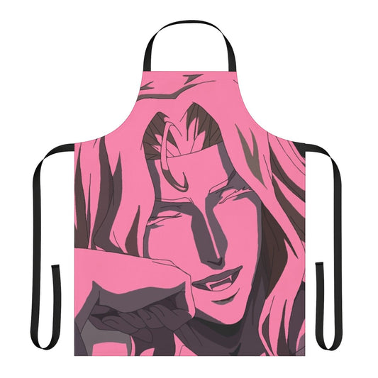 Castlevania-inspired apron featuring the character Alucard, a vampire from the series