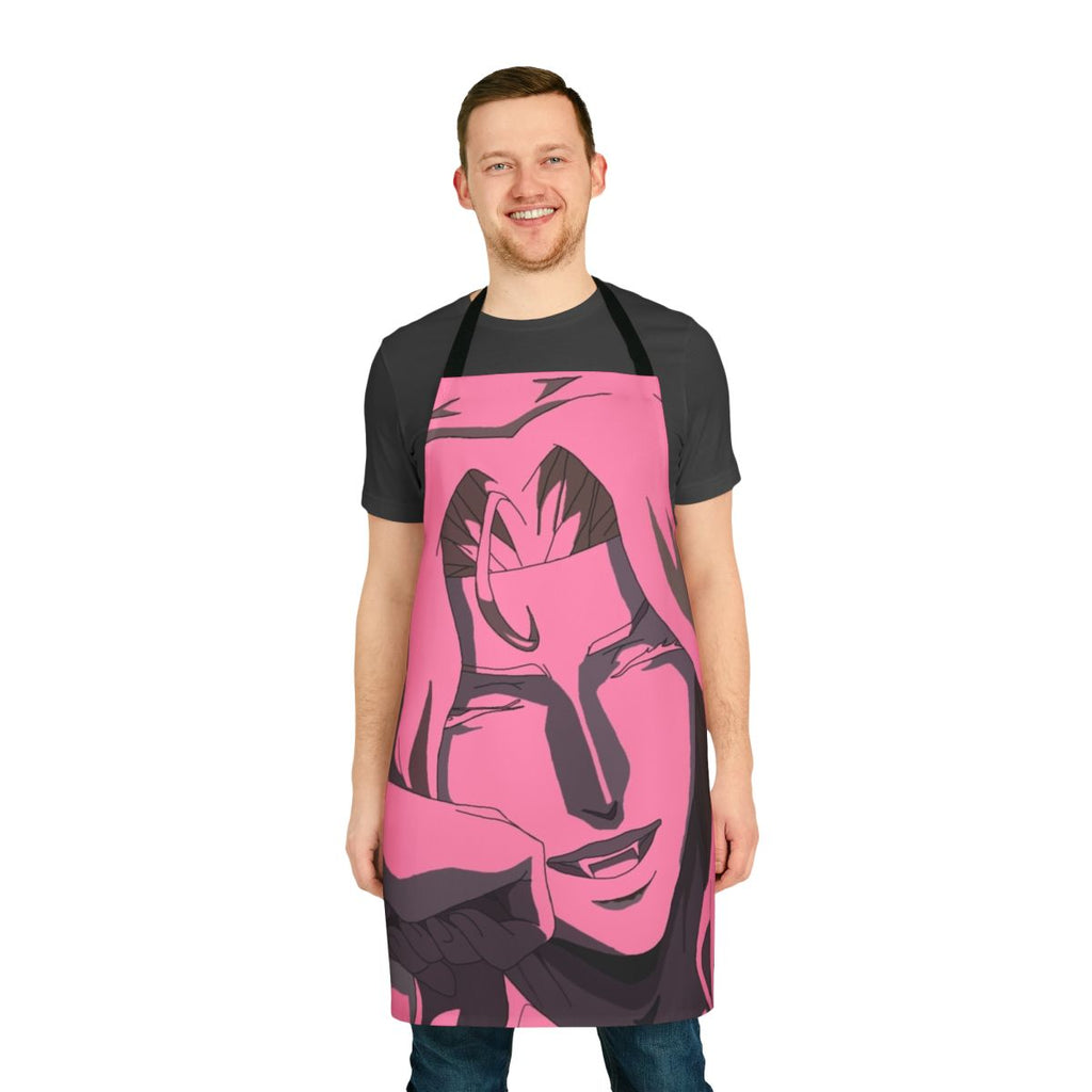 Castlevania-inspired apron featuring the character Alucard, a vampire from the series
