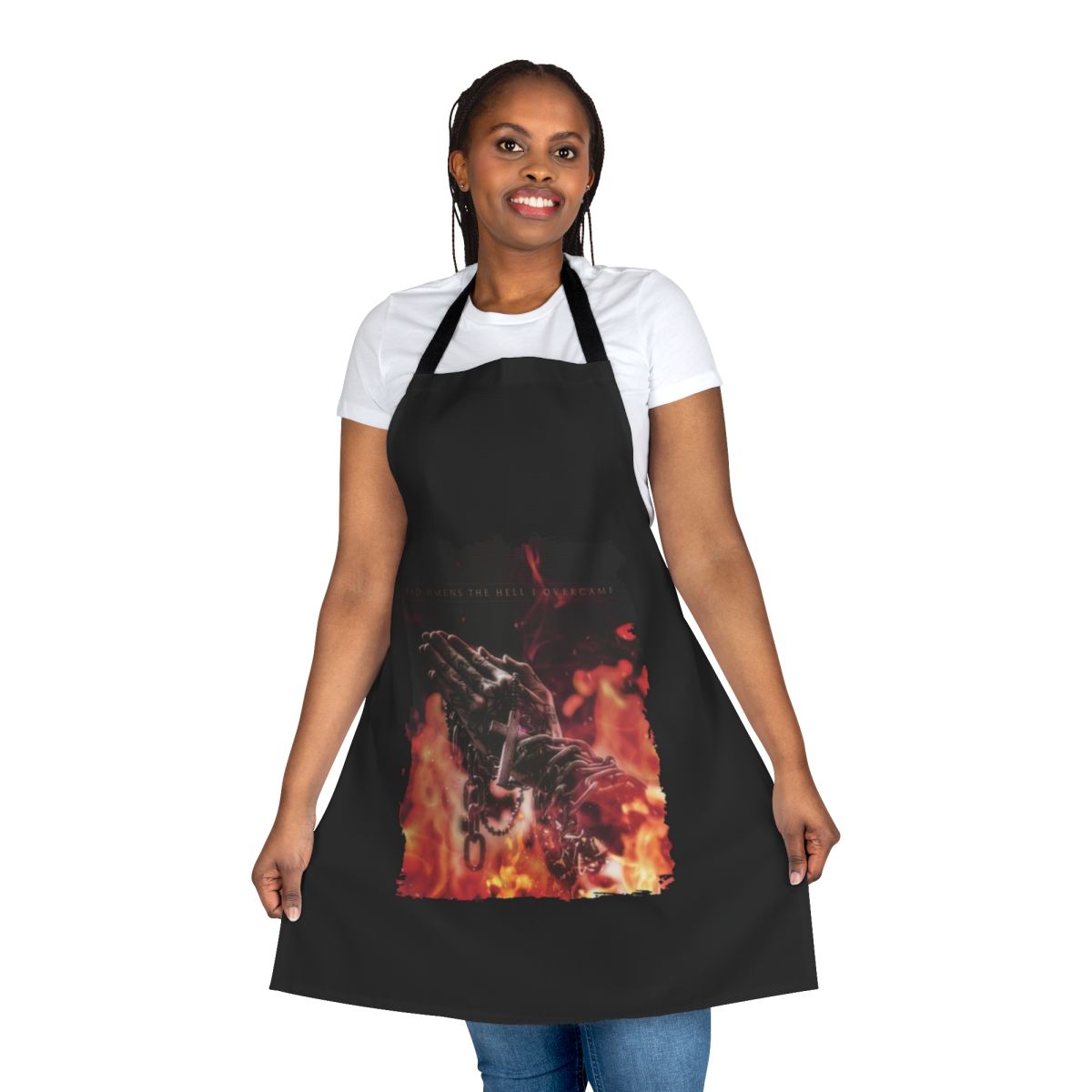 Castlevania-inspired apron featuring dark and humorous designs