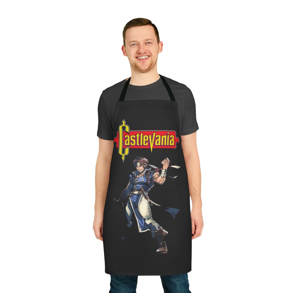 Castlevania-themed apron featuring characters from the anime adaptation