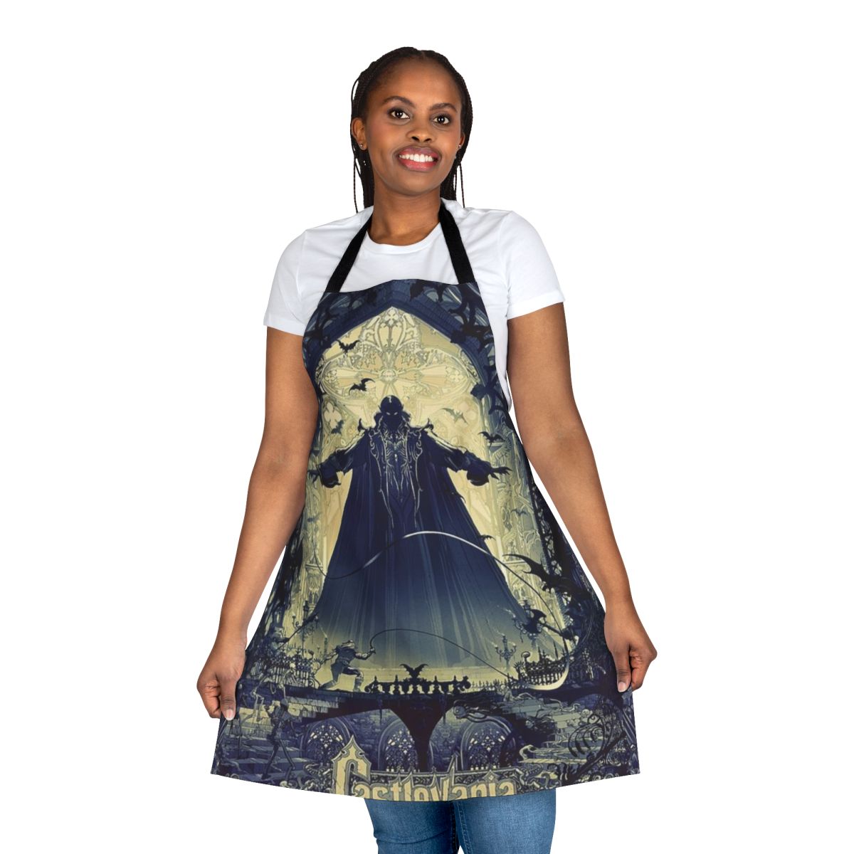 Castlevania-themed apron featuring the iconic Castlevania logo and design