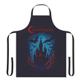 Castlevania-inspired blue mist apron with Belmont family crest and vampire hunter design