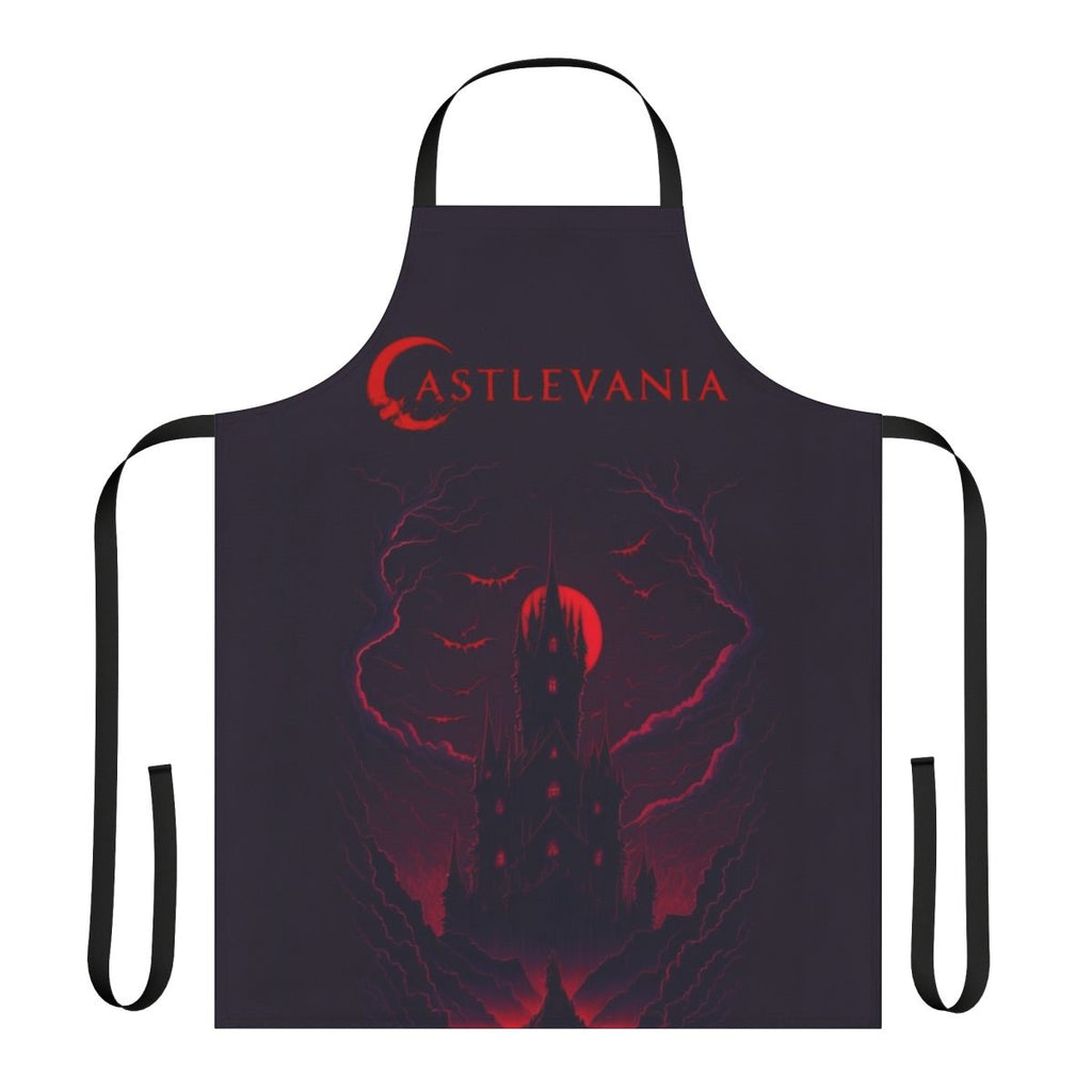 Castlevania-inspired dark apron with gothic and vampire-themed design