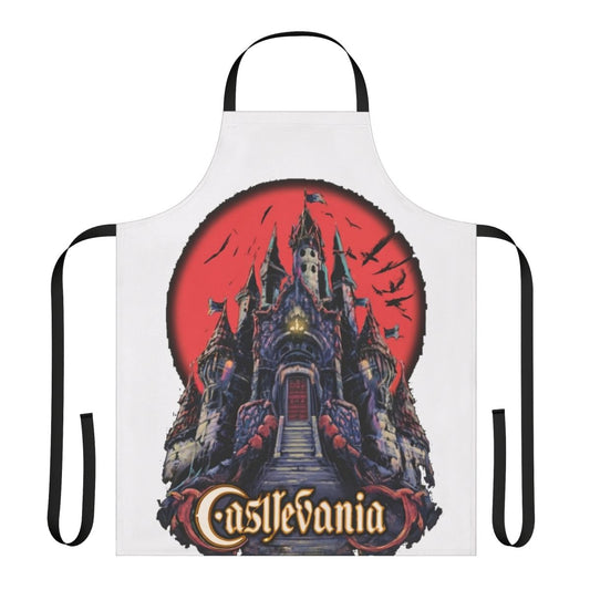 Castlevania-themed apron with game graphics and text