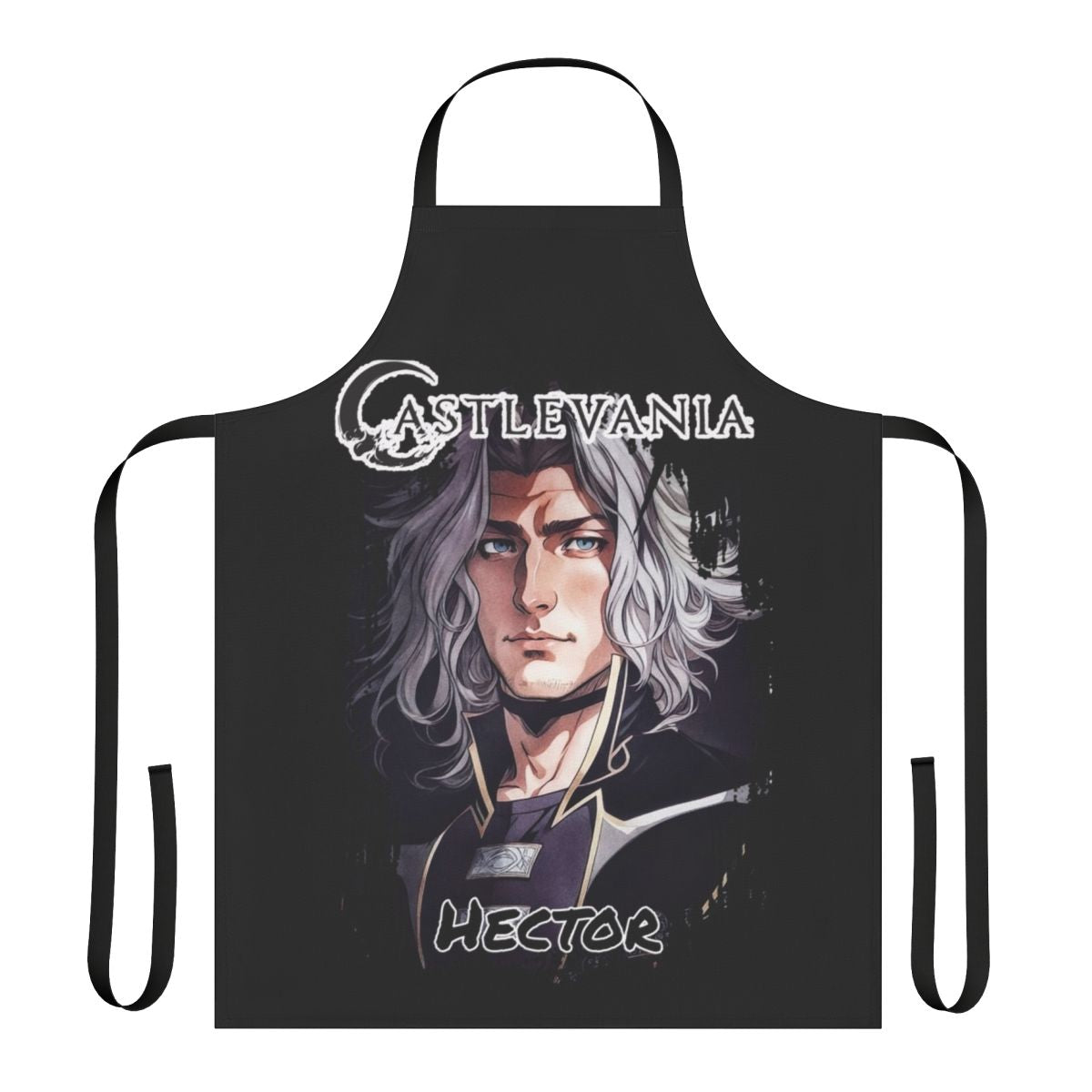 Castlevania-inspired Hector Forge Master apron featuring the iconic Castlevania logo and character design