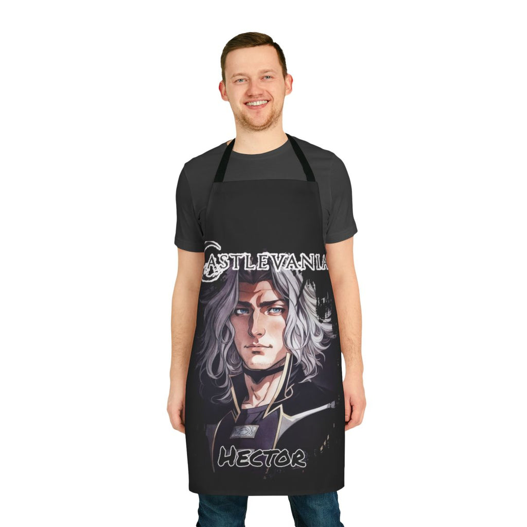Castlevania-inspired Hector Forge Master apron featuring the iconic Castlevania logo and character design