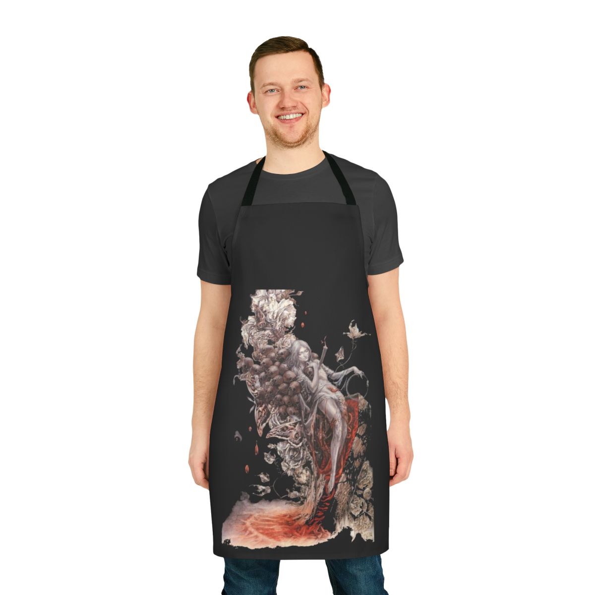 A black apron featuring the iconic Castlevania logo and gothic imagery, perfect for horror and retro gaming enthusiasts.