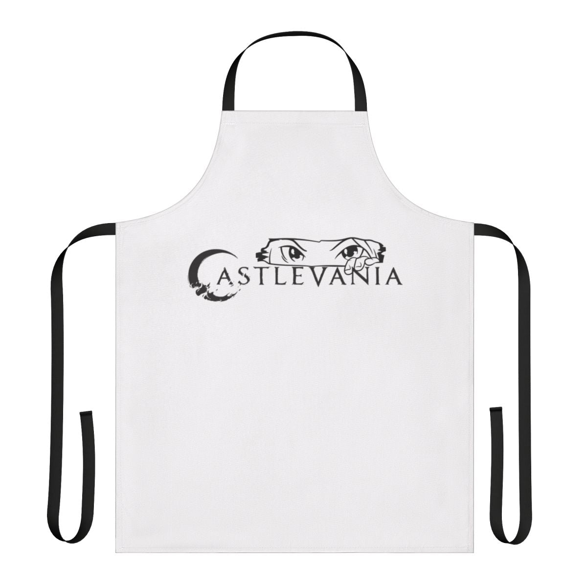 Castlevania-themed apron with stylized imagery and text