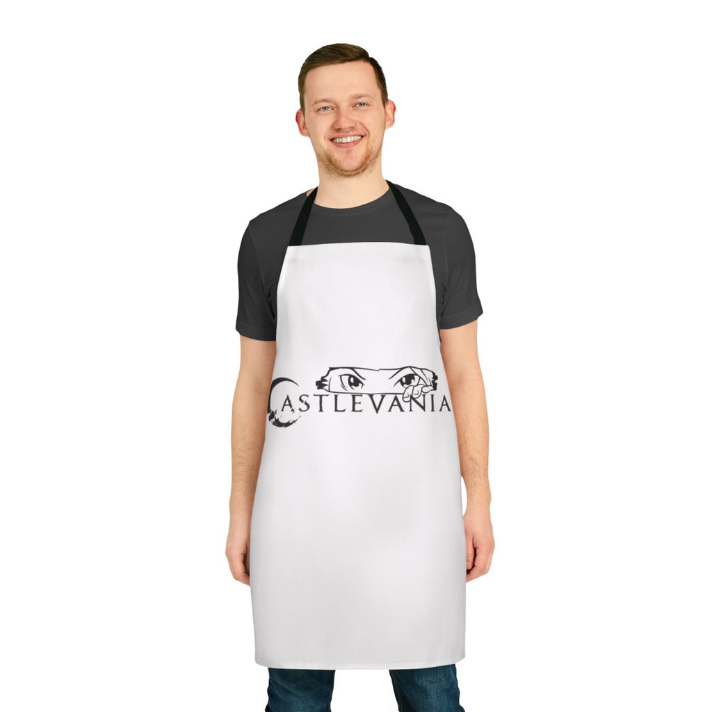 Castlevania-themed apron with stylized imagery and text
