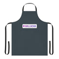 Castlevania-inspired apron featuring a location tag design