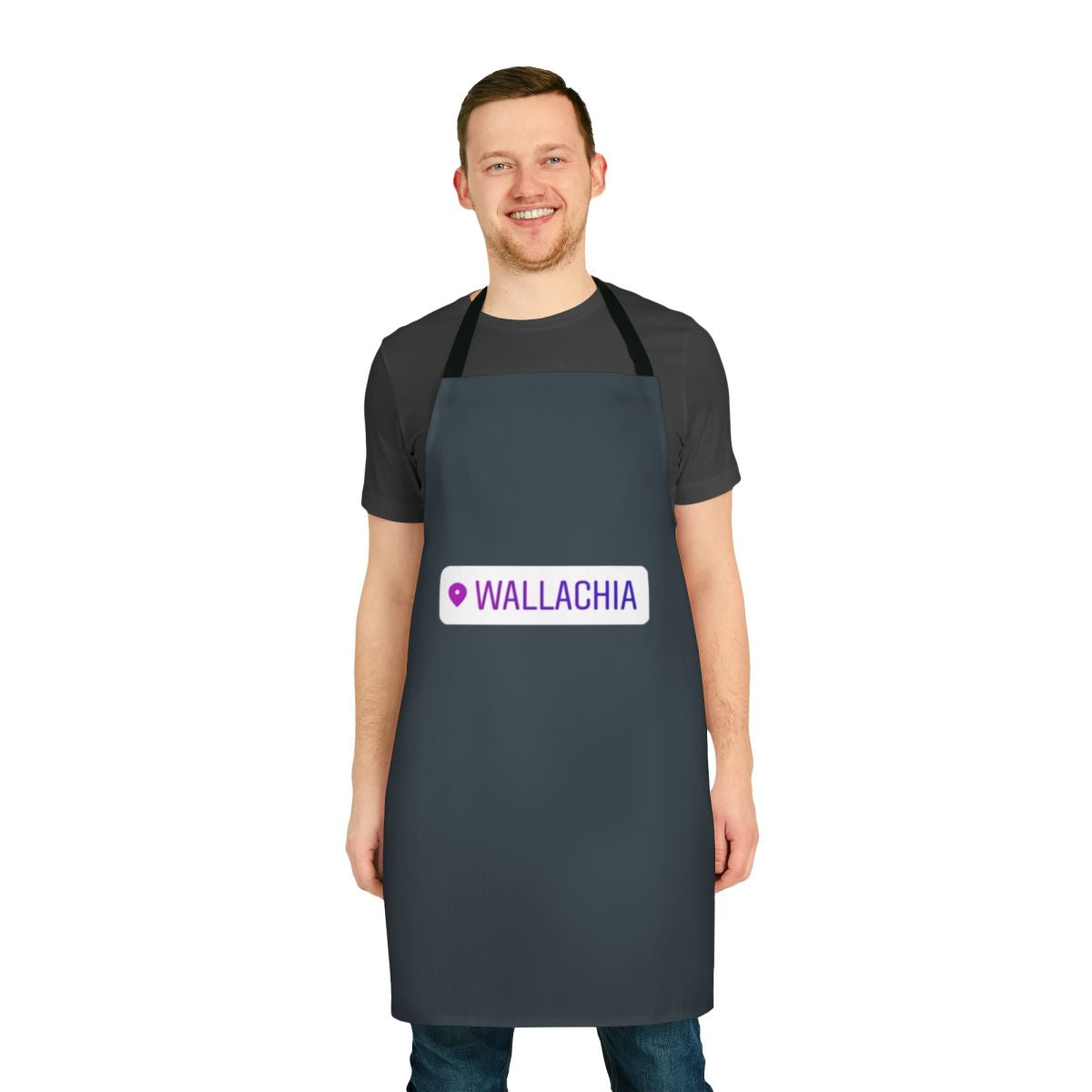 Castlevania-inspired apron featuring a location tag design
