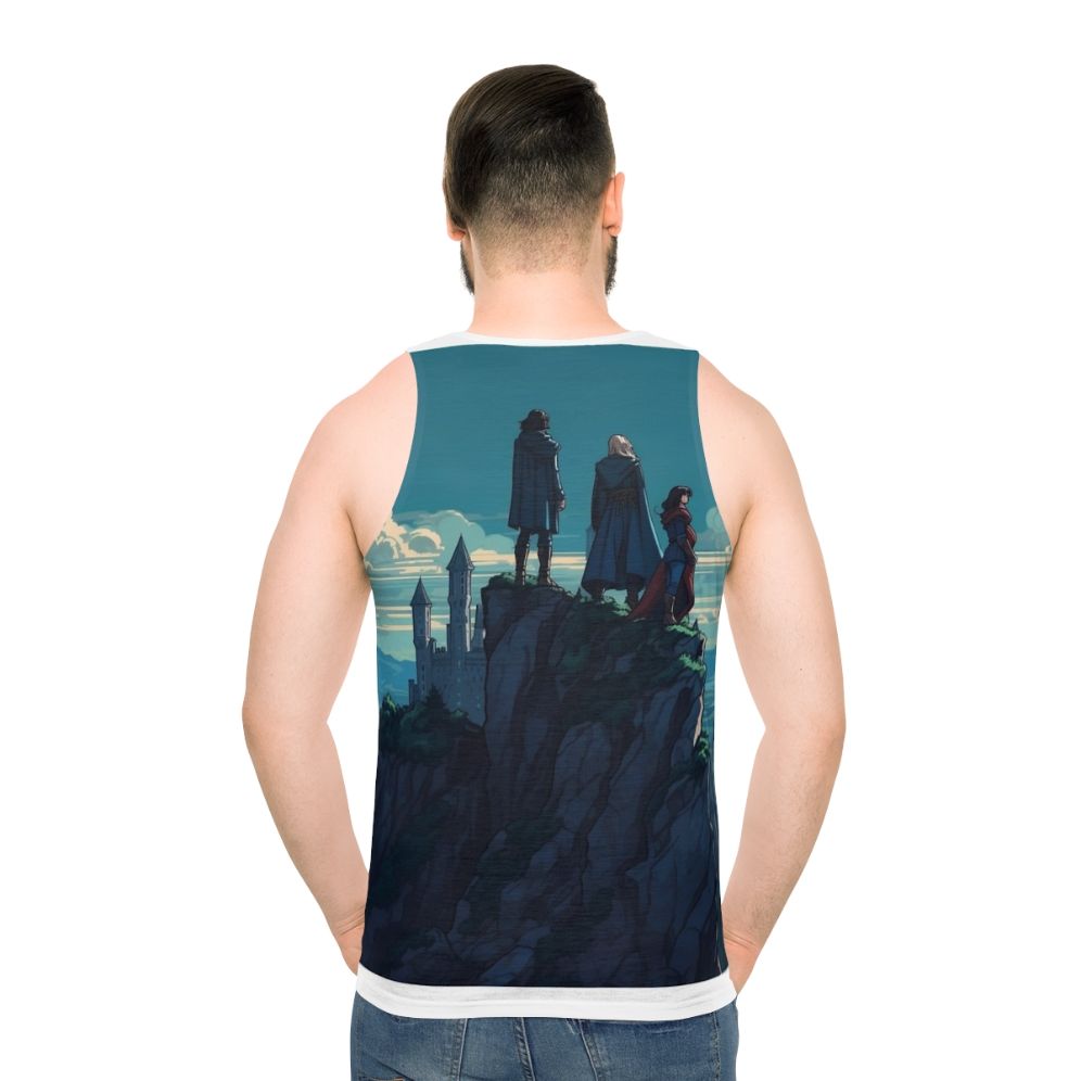 Castlevania inspired unisex tank top featuring Trevor, Sypha, and Alucard