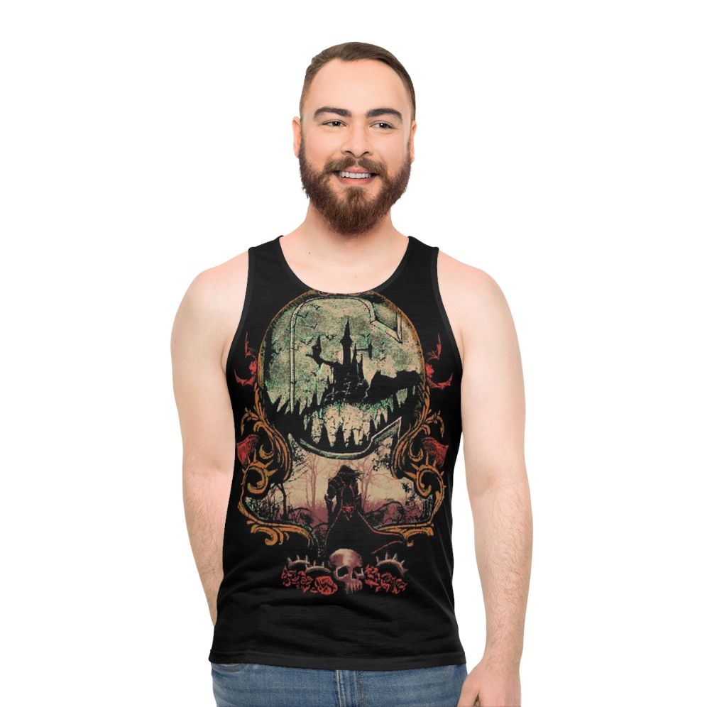 Castlevania inspired vampire hunter unisex tank top