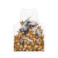 Unisex tank top featuring a cat dragon hoarding golden kittens