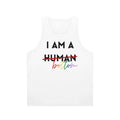 Unisex "I Am a Cat Person" tank top with military-inspired design