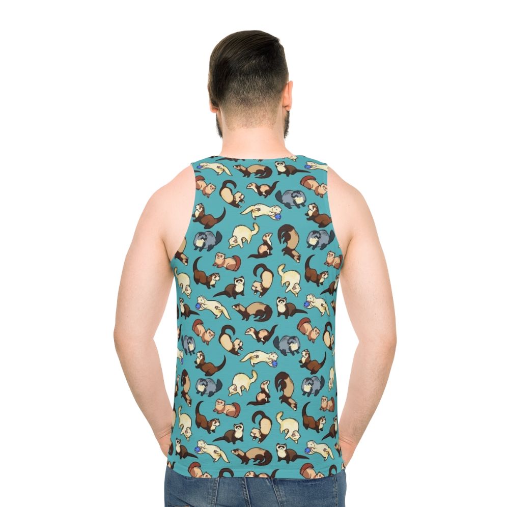 Unisex tank top with cat snake pattern