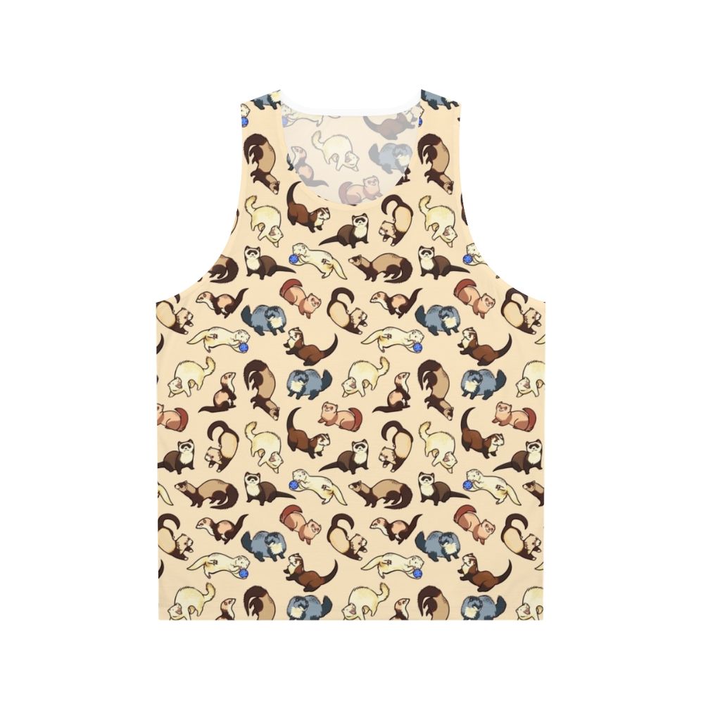Unisex tank top with a cute cat snake pattern design