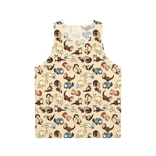 Unisex tank top with a cute cat snake pattern design