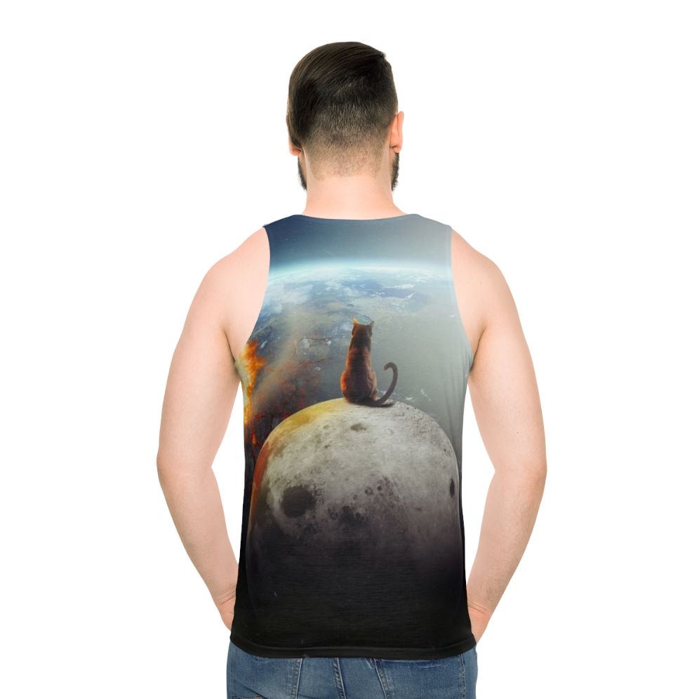 Cat Victory Unisex Tank Top with Graphic Design