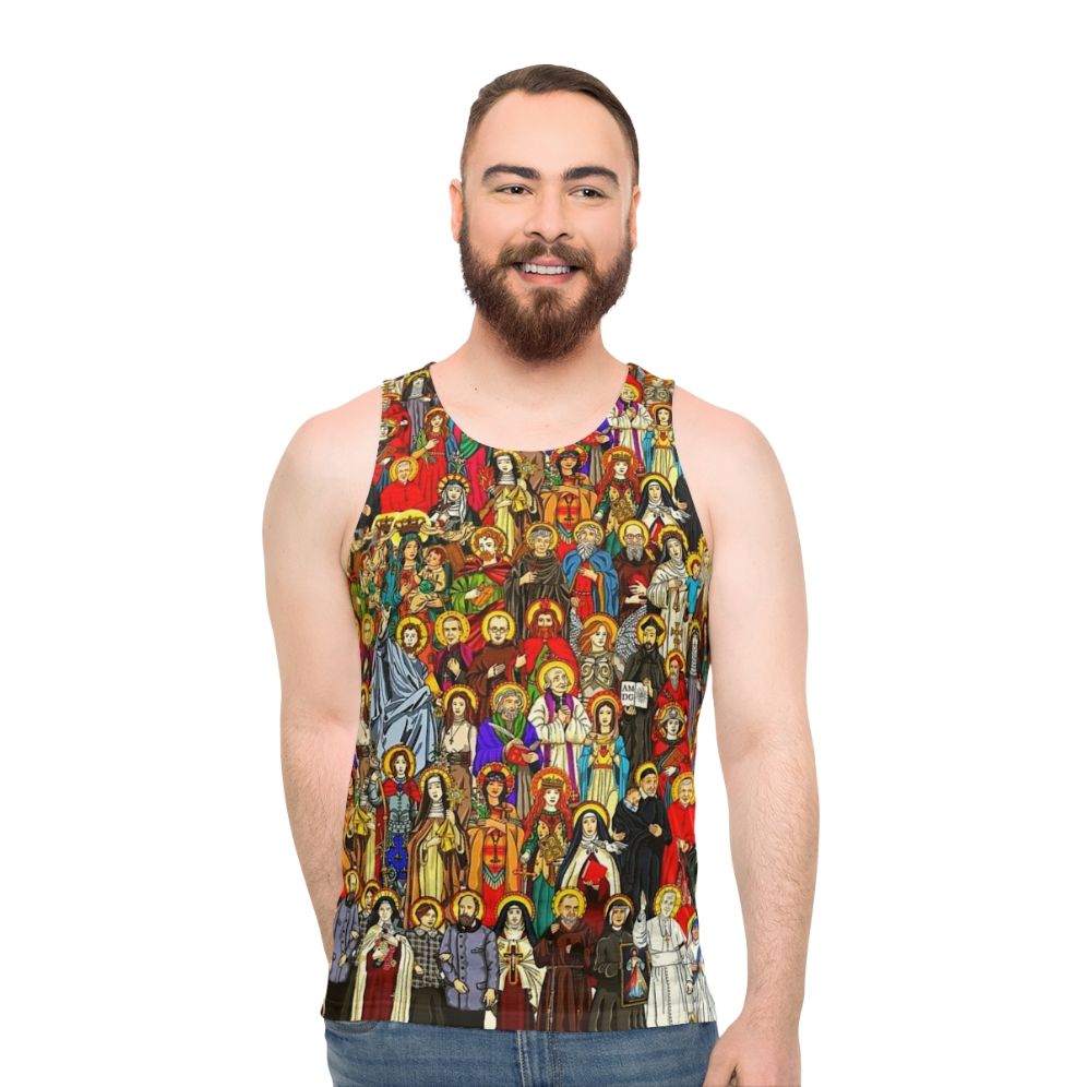 Unisex tank top featuring Catholic saints