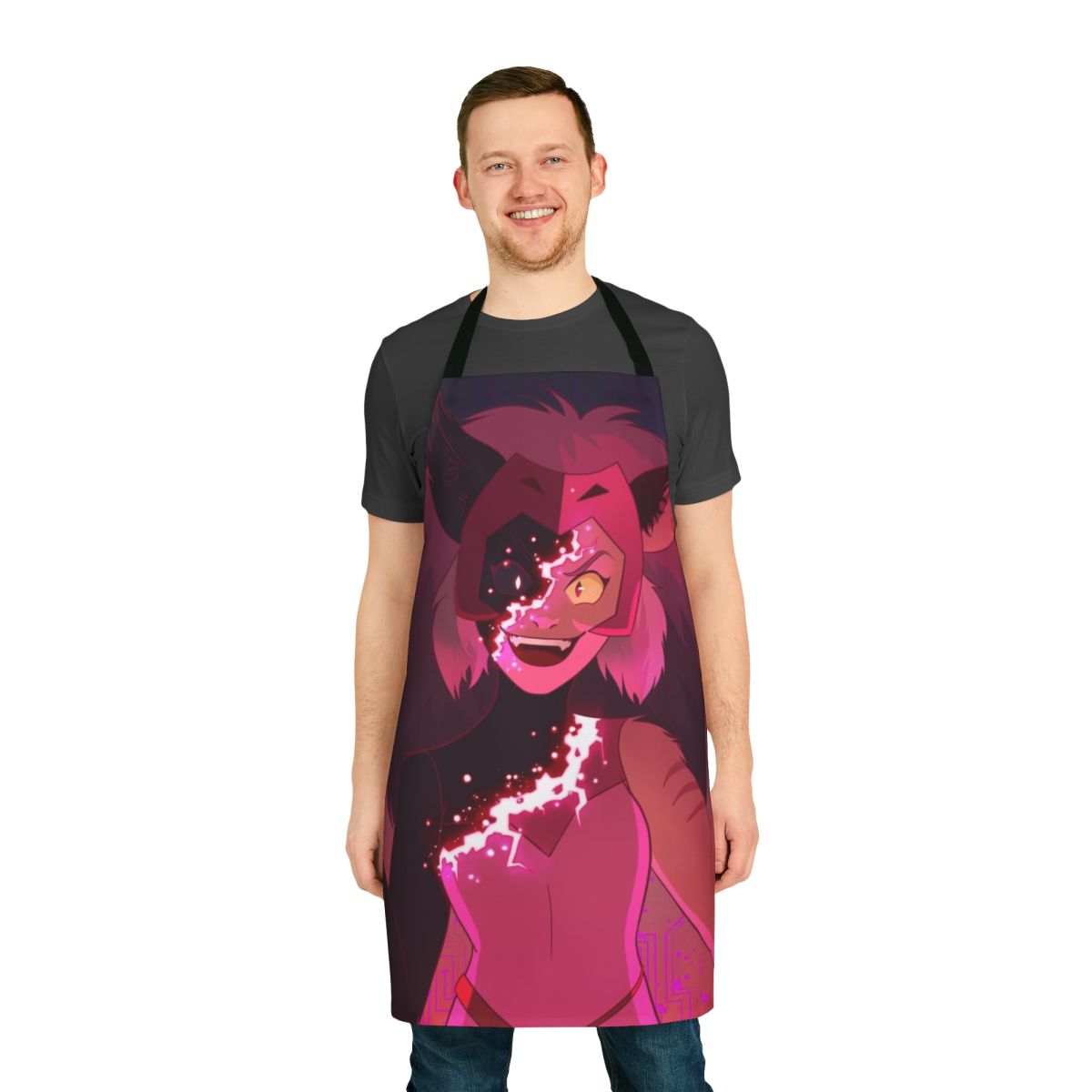 Catra and Adora inspired glitch print apron