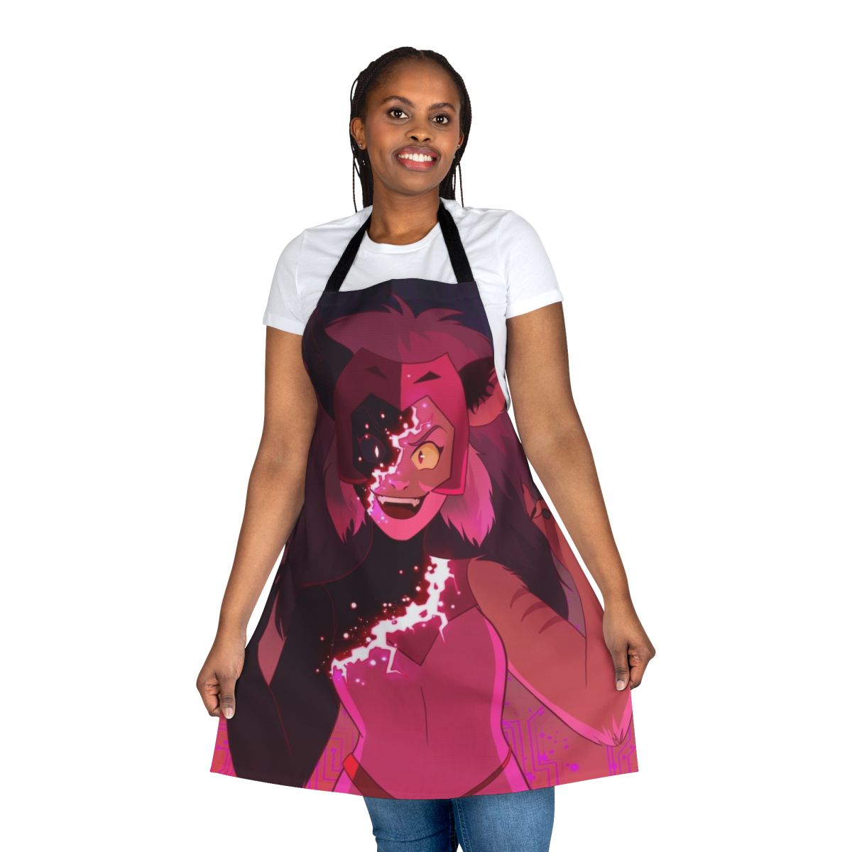 Catra and Adora inspired glitch print apron