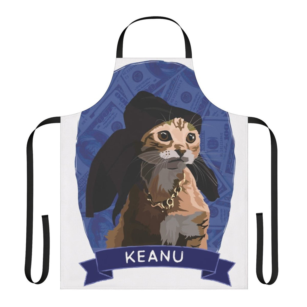 Cats of Cinema Themed Apron featuring feline art inspired by Keanu Reeves movies