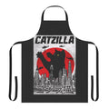 Catzilla-inspired cat apron with a retro, kawaii Japanese monster design