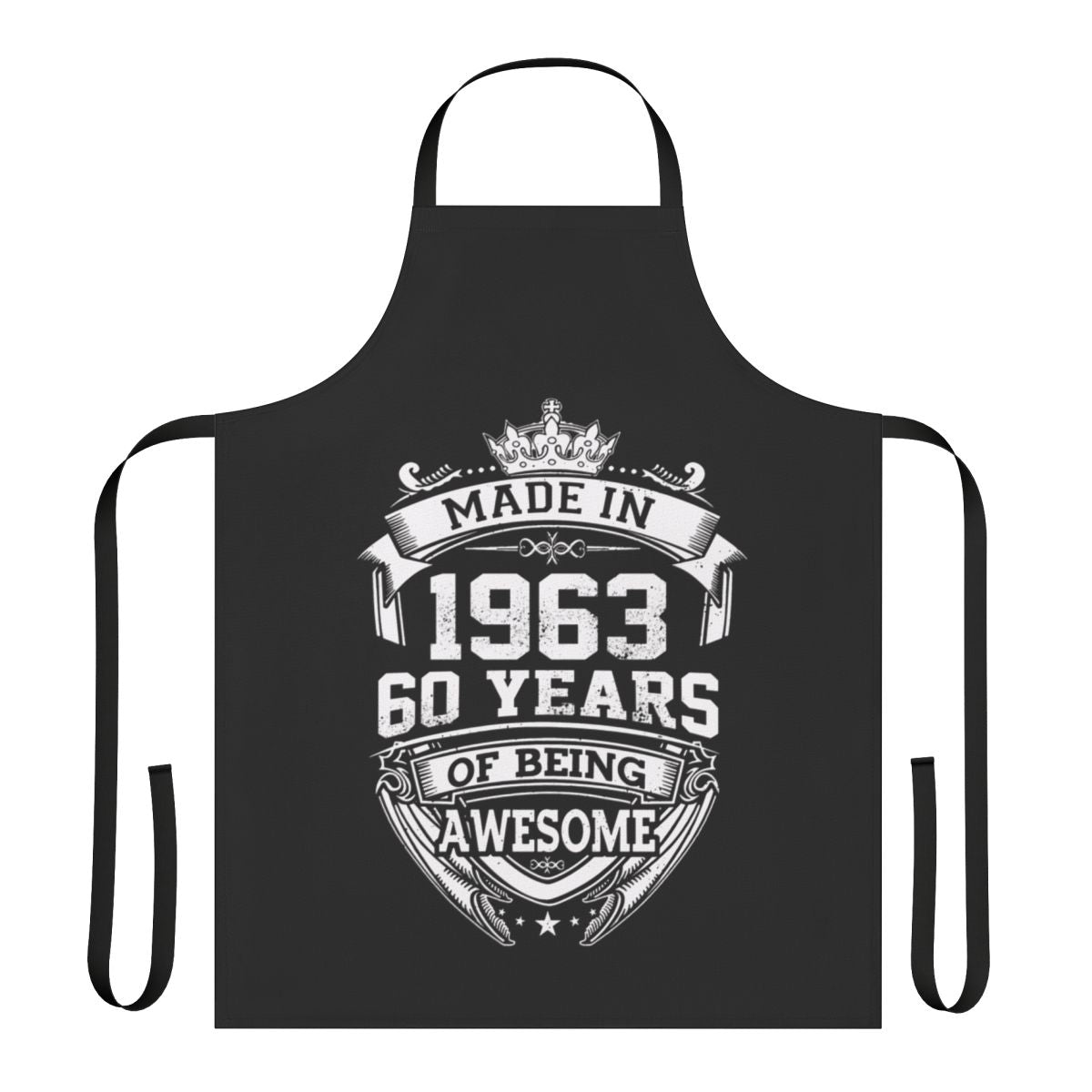 Vintage-style apron celebrating 60 years of being awesome since 1963